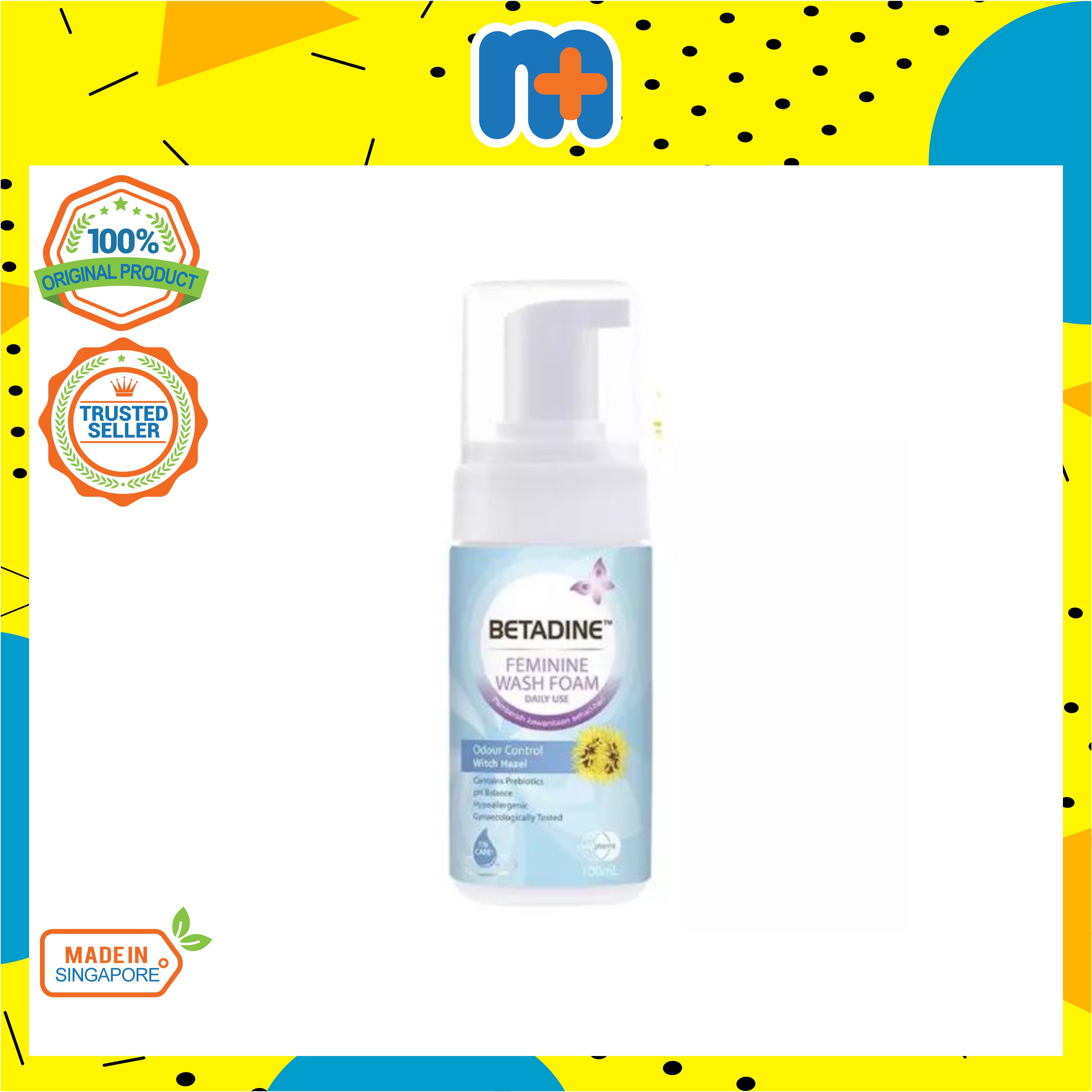[MPLUS] BETADINE Feminine Wash Foam Odour Control 100ml